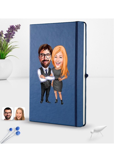 Kişiye Özel Sevgililer Karikatürlü Karikatürlü Lacivert Termo Der N11.2907