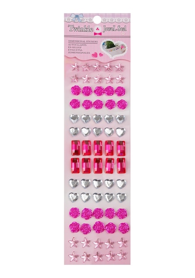Twinkle Jewel Seal 70'li Pembe, Fuşya Ve Gümüş 3d Kristal Taş Seti