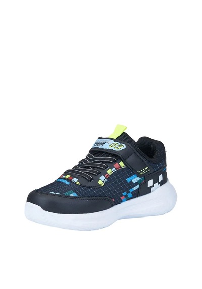 Zacoz Erkek Çocuk Oyun Pixel Blok Desenli Spor Sneaker Ayakkabı siyah