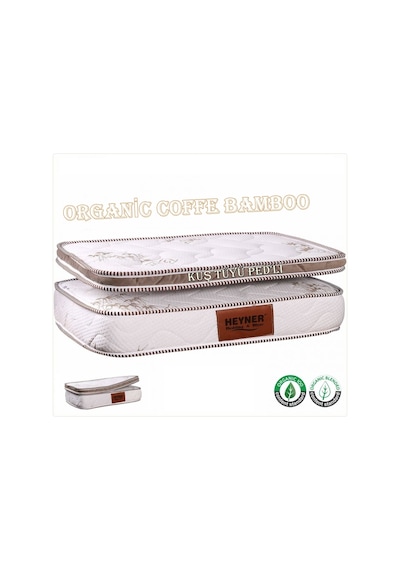 60 x 160 Heyner Kuş Tüyü Ped'Li Ortopedik Yaylı Yatak 60 x 160 Coffe