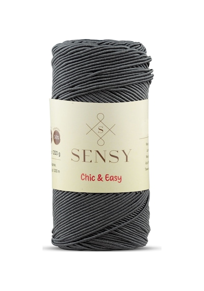 Sensy Premium Chic&easy 200 Gr Slim Supra İp Mumlu İp Pasa İp Runner İpi Çanta İpi Pase İpi Koyu Gri