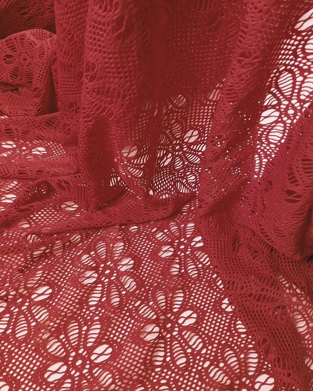Örme Kırmızı Nar Çiçeği Renkte En: 150 Cm-2121 Renkli