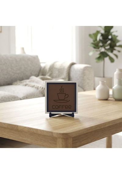 Coffee Tasarımlı Modern Dekoratif Obje, Kahve Köşeleri İçin Şık Bir Tamamlayıcı 10x10 Cm