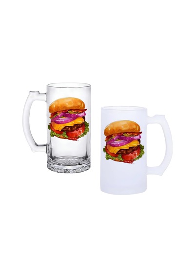Hamburger Buzlu Ya Buzsuz Seçenekleriyle Bira Bardağı