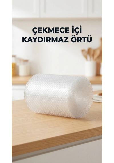 Mutfak Şeffaf Kaydırmaz Pvc Raf Örtüsü 45x300 Cm Dolap İçi Koruyucu