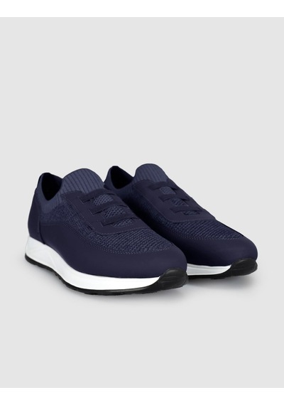 Cabani Lacivert Örgü Dokulu Konfor Sneaker Siyah - Neon Yeşil
