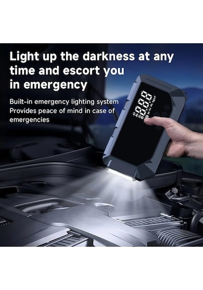 Çok Fonksiyonlu Akü Takviye Cihazı Ve Hava Kompresörü 12v Araç Jump Starter, Dijital Lastik Şişirme, Led Işık & Sos, Powerbank, Taşınabilir Acil Durum Seti K3 Çok Fonksiyonlu Akü Takviye Cihazı Ve Hava Kompresörü 12v Araç Jump Starter, Dijital Lastik Şişirme, Led Işık & Sos, Powerbank, Taşınabilir Acil Durum Seti K3