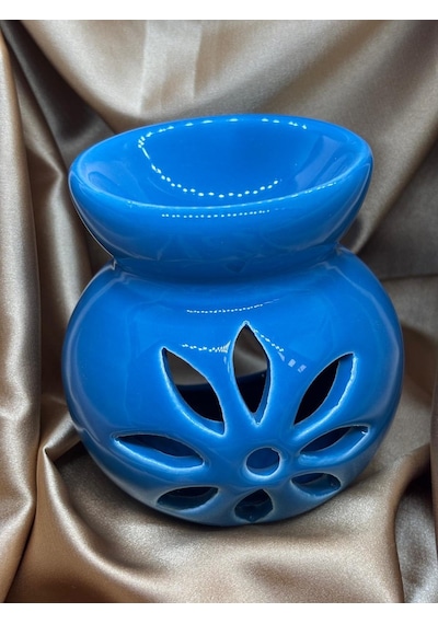Lotus Çiçeği Motifli Buhurdanlık Mavi 15630810