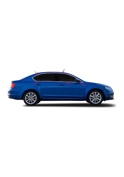 Skoda Octavia A7 Cam Çerçevesi - Krom 10 Parça Sd 2013-2019