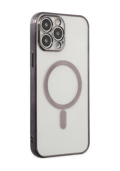 Apple Uyumlu iPhone 14 Pro Kılıf Magneticsafe Lazer Silikon Siyah/