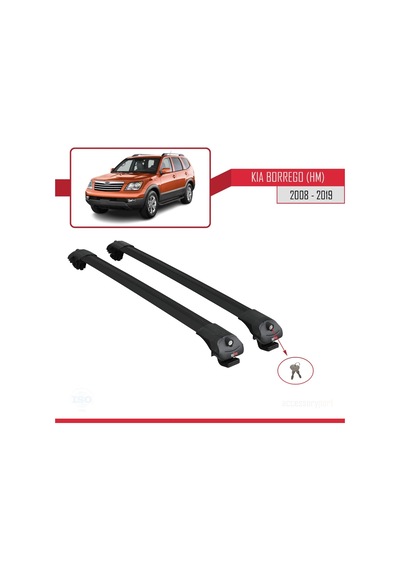 Kia Borrego Hm 2008-2019 Arası İle Uyumlu Ace-1 Ara Atkı Tavan Barı Siyah