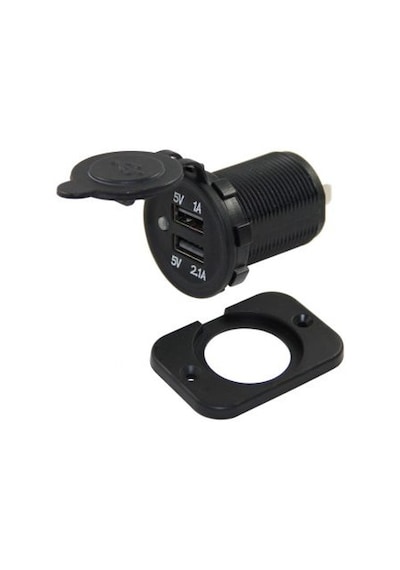 Araç Içi Oto Çakmaklık Giriş 8-32V Usb Çıkış 5V 1A ve 5V 2.1Pano Kulaklı 30 MM Çap