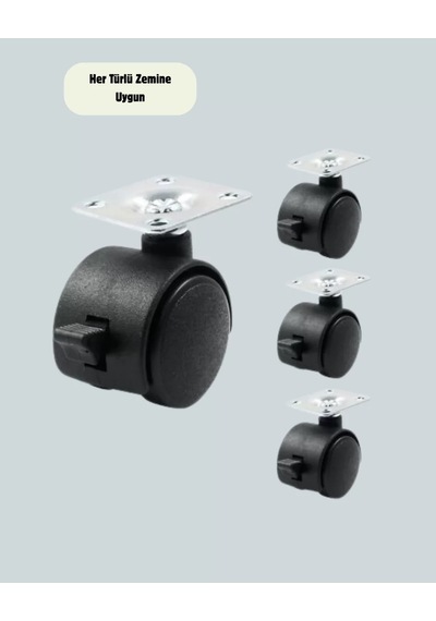 Kilitli Mini Tekerlek Ayak 4 Cm 4 Lü Set Belirtilmemiş