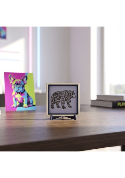 Ayı Temalı Şık Dekoratif Obje, Yaşam Alanınız İçin Güçlü Ve Değerli Bir Hediye 10x10 Cm