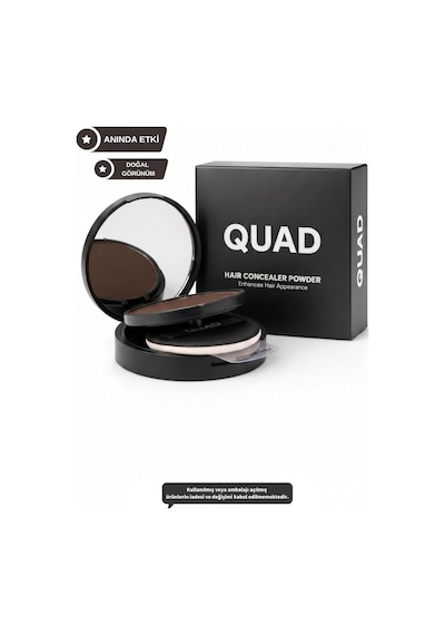 Unisex Saç Ve Sakal Kapatıcı Dolgunlaştırıcı Pudra, Koyu Kahve, 12gr, Doğal Görünüm, Anında Hacim Çok Renkli