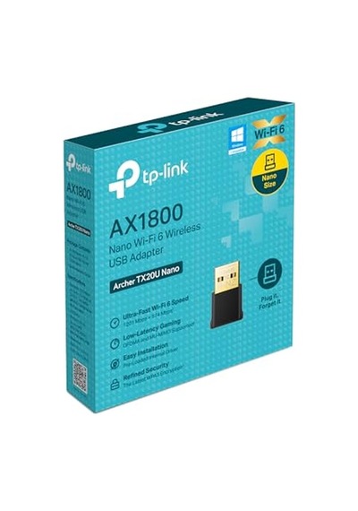 Archer Tx20u Nano, Ax1800 Mbps, Çift Bant, Mu-mımo, Usb 2.0, Wpa3, Windows 10/11 Uyumlu, Wi-fi 6 Nano Usb Adaptör
