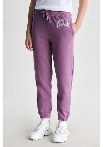Jules Mor Rahat Paça Nakışlı Standard Fit Kadın Eşofman Alt Mor