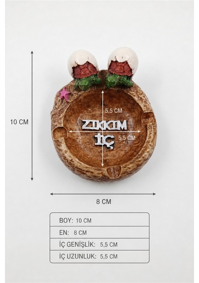 Oval Polyester Küllük Kaplumbağa Figürlü Zık-kım İç