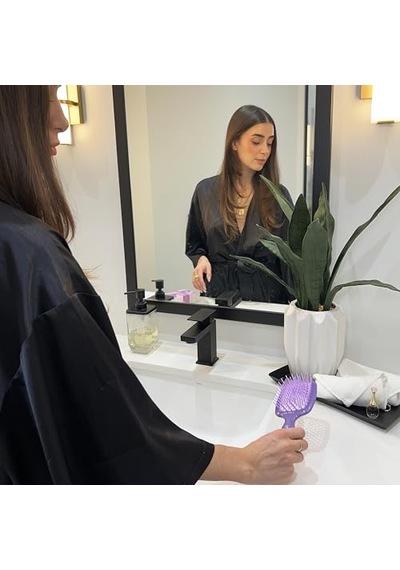 Unbrush Islak Ve Kuru Havalandırmalı Dolaşık Açıcı Saç Fırçası, Lavanta Koyu Mor