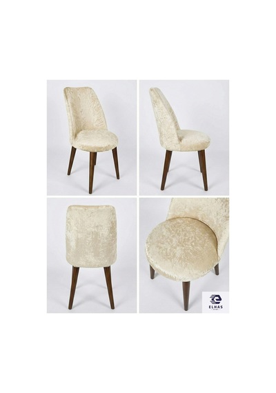 Yıkanabilir,likralı , Kadife Oval Sandalye Kılıfı 1 Adet Krem - 801052816 Krem