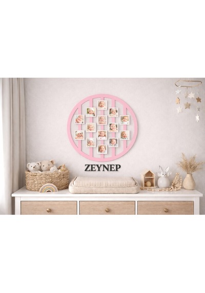 Yuvarlak 14lu Resim Çerçevesi Kişiye Özel 50 Cm No 7