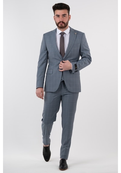 Sir Yelekli Takım Elbise (434102168) Açık Mavi