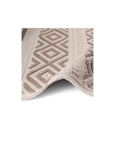 Bluenity Hat Doğal Pamuklu 2'li Banyo Kilim Seti 60x100+50x60 Cm - Bej