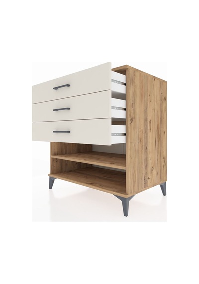 Kronos Şifonyer Tek Raflı 3 Çekmeceli 88x59x96 Çam-aytaşı Atlas Çam