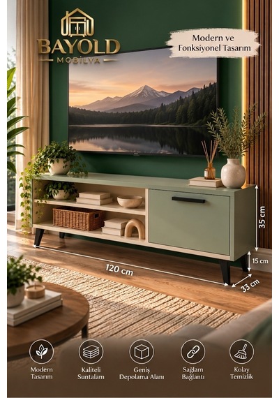Pınar Modern Tv Ünitesi - Kum Beji - Su Yeşili - 120 Cm -tv Sehpası Kapaklı Raflı Çok Renkli - 931105561 Çok Renkli Pınar Modern Tv Ünitesi - Kum Beji - Su Yeşili - 120 Cm -tv Sehpası Kapaklı Raflı Çok Renkli - 931105561 Çok Renkli