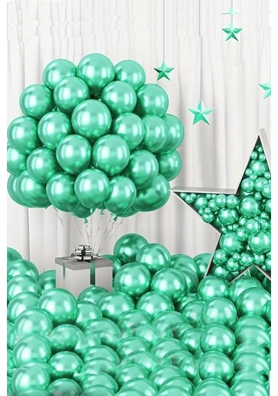 Beysüs Yeşil Krom Balon 7 Adet 12inç yeşil