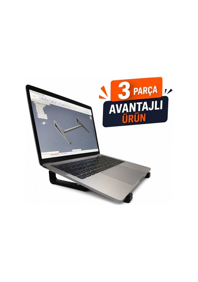 3 Parça Ergonomik Laptop Standı Notebook Yükseltici Havalandırmalı Dizüstü Bilgisayar Stand