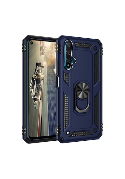 Huawei Nova 5T Kılıf Zore Vega Yüzüklü Standlı Zırh Kılıf