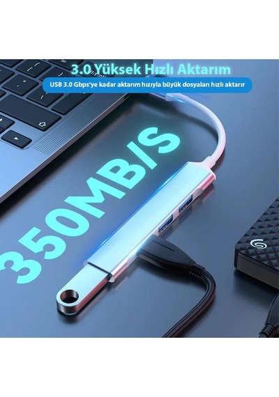 Eıma Ehb-12 Type-c Usb Çoklayıcı Hub 4 Port Usb 3.0 Dönüştürücü Adaptör
