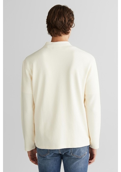 Gant Jakarlı C Yakalı Erkek Krem Uzun Kollu T-shirt-11286 Krem