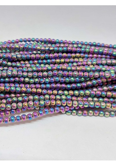 Yasamtohumu Hematit Taşı Yarım Dizi 3 MM 35635 17  CM Pembe