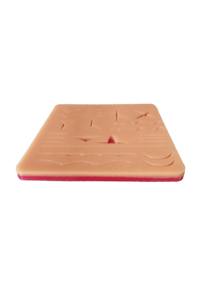 Cerrahi Yara Silikon Sütür Pedi Yara Dikiş 19x18 Cm Eğitim Matı Travmatik Dikiş Pedi