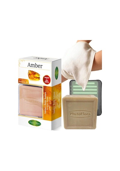 Phytoflora Amber Özlü Sabun + Sabunluk + Kese