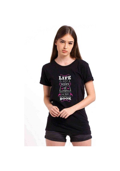 A Series Of Unfortunate Events Book Baskılı Siyah Kadın Tshirt