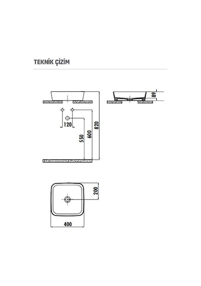 Creavit Loop 40 x 40 CM Tezgah Üstü Çanak Lavabo LP040