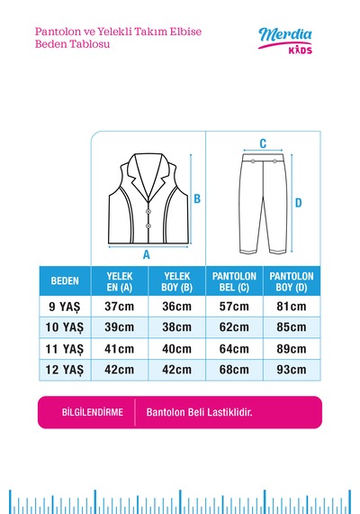 Merdia Kids Kız Çocuk Keten Yelek Ve Pantolonlu 2li Takım Vizon
