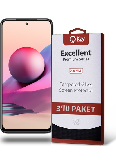 Xiaomi Redmi Note 10S ile Uyumlu Kırılmaz Cam Ekran Koruyucu Ekonomik 3'lü Paket