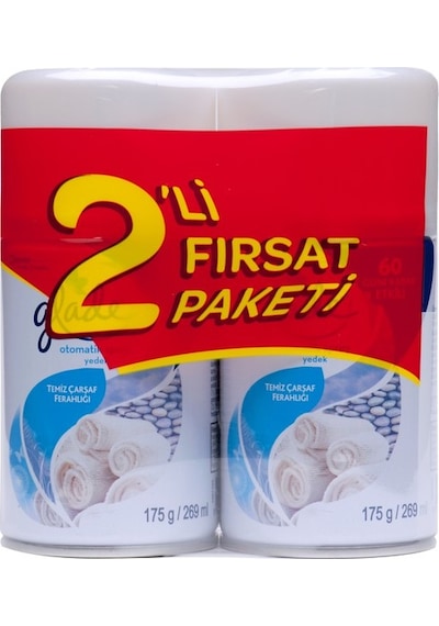 Glade Otomatik Yedek Sprey Oda Kokusu Temiz Çarşaf Ferahlığı 2 x 269 ML