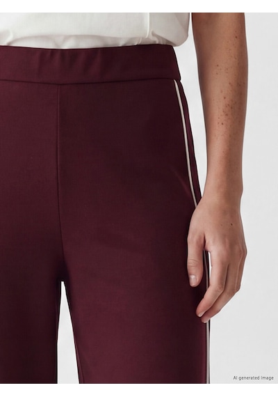 Lcw Modest Mürdüm Şeritli Soft Touch Kadın Eşofman Altı