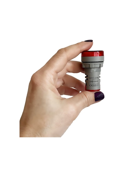 Mini Dijital Voltmetre 22mm Ac 60-500v Led Kırmızı Işık