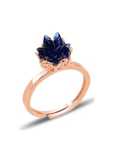 Gümüş Lotus Çiçeği Modeli Safir Renkli Taşlı Üçlü Set