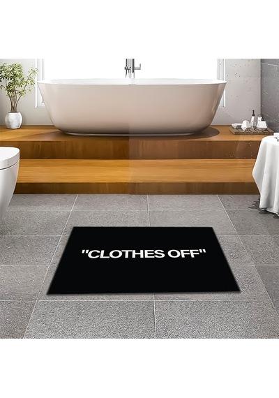 Evaşk Banyo Paspası İpeksi Kadifemsi Halı Yüzey Kaymaz Taban 40x60 BM00340S Siyah