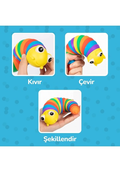 Circle Toys Kıvrılabilen Renkli Tırtıl - Giderici Ve Motor Gelişimi Destekleyen Eğitici Oyuncak