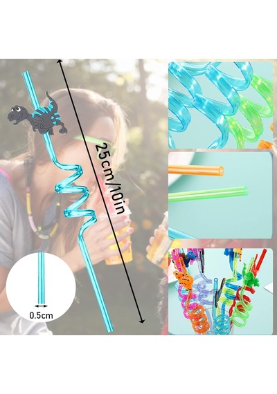 4 Adet Kıvrımlı Plastik Pipet, Çocuklar İçin Eğlenceli Figürlü Tasarım, Renkli Ve Dayanıklı İçecek Aksesuarları 4 Çok Renkli