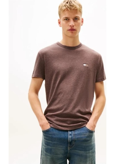 Tommy Hilfiger Tjm Reg Badge Tee Ext Erkek Kahverengi T-shirt - Dm0dm22667-12521 Kahverengi