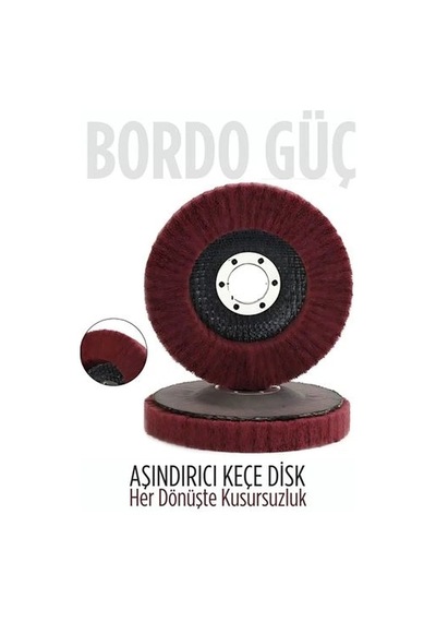 Mey İthalat 11 Cm Endüstriyel Aşındırıcı Keçe Disk 22 Mm İç Çaplı Zımpara Fırçası 722478